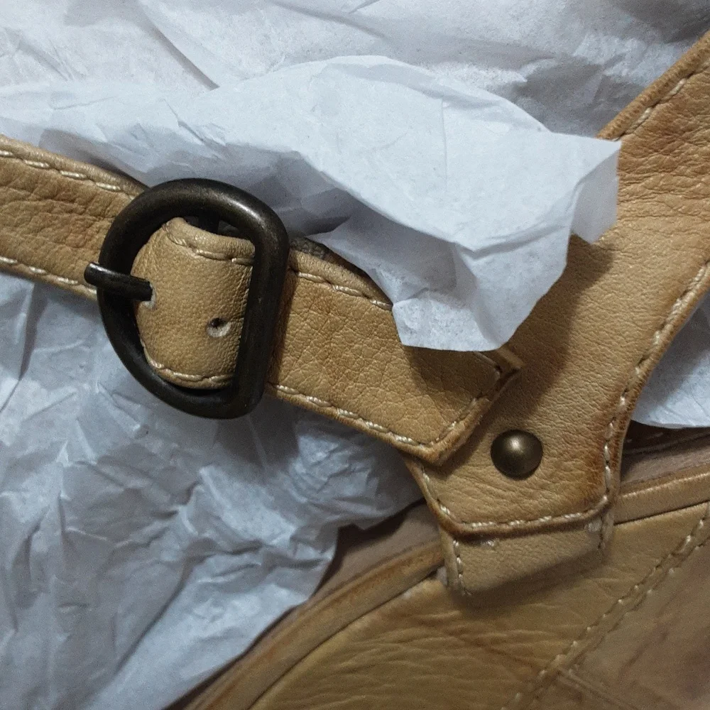 Frye Cognac Leather Platform Sandal with Ankle Strap